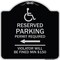 Signmission Modern Isa Connecticut Reserved Parking Permit Required Violators Fin Alum, 18" x 18", BS-1818-23873 A-DES-BS-1818-23873 - alternate 1